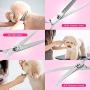 PETPLUS Pet Grooming Scissors for Dogs Cats Straight & Thinning & Curved Scissors Set for Dog Grooming