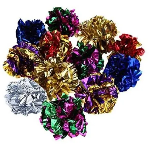 6/12 pcs Cat Toys Multicolor Mylar Crinkle Ball Ring Paper Sound Toy for Cat Kitten Playing Interactive Pet Cat Products Supplies 6/12 pcs Cat Toys Multicolor Mylar Crinkle Ball Ring Paper Sound Toy for Cat Kitten Playing Interactive Pet Cat Products Supplies
