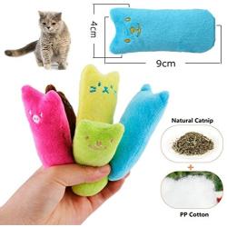 FormVan 5 Pcs Interactive Catnip Toys Bite Resistant Catnip Filled Funny Expression Cat Toys Pet Cat Kicker Plush Pillow Scratch Toy Teeth Cleaning Playing Chewing Toys for Kitty Kitten