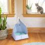 WISKI Ray - Modern Felt Cat Cave Bed - Enclosed Cat House for Indoor Cats and Kittens - Light Grey Thick Felt, 2 Color Plush Cushion - Great as a Small Dog Bed