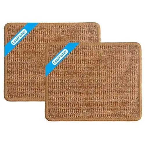 LSAIFATER 2 PCS Cat Scratching Mat, Natural Sisal Mat, Protect Carpets and Sofas (11.8x14.9 inch, Brown) LSAIFATER 2 PCS Cat Scratching Mat, Natural Sisal Mat, Protect Carpets and Sofas (11.8x14.9 inch, Brown)