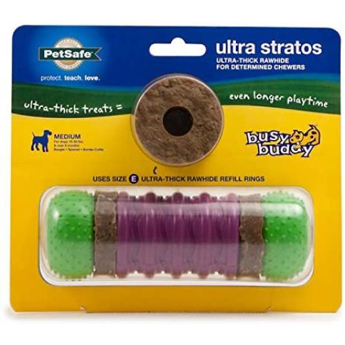 PetSafe Busy Buddy Ultra Stratos Treat Ring Dog Toy – Ultra Thick Treat Rings – Small, Medium, Large Sizes