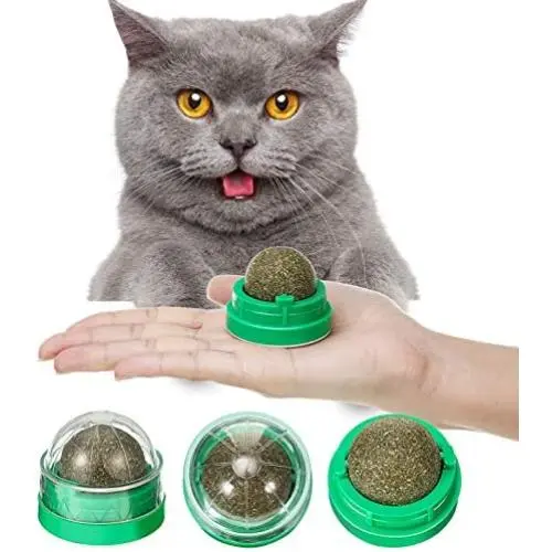 Skylety 4 Pieces Catnip Ball Cat Toys Rotatable Self-Adhesive Catnip Edible Licking Balls Natural Catnip Cat Treats Toys for Cats Kitten Kitty Playing Chewing Cleaning Teeth (Green) Skylety 4 Pieces Catnip Ball Cat Toys Rotatable Self-Adhesive Catnip Edible Licking Balls Natural Catnip Cat Treats Toys for Cats Kitten Kitty Playing Chewing Cleaning Teeth (Green)