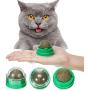 Skylety 4 Pieces Catnip Ball Cat Toys Rotatable Self-Adhesive Catnip Edible Licking Balls Natural Catnip Cat Treats Toys for Cats Kitten Kitty Playing Chewing Cleaning Teeth (Green)