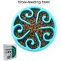 ARKEBAN Slow Feed Dog Bowl, Dog Chew Toy, Fun Feeder Slow Bowl, Bloat Stop Dog Puzzle Bowl Maze, Cat Food Water Bowl Pet Interactive Non Skid, Blue ARKEBAN Slow Feed Dog Bowl, Dog Chew Toy, Fun Feeder Slow Bowl, Bloat Stop Dog Puzzle Bowl Maze, Cat Food Water Bowl Pet Interactive Non Skid, Blue