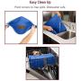 Leashboss Splash Mat XL Silicone Dog Food Mat (Blue) and Skyrise Adjustable Elevated Dog Feeder - Modern Raised Dog Bowls Adjust to 3 Heights, 8'', 11'', 14''