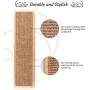 Odoland Cat Scratching Post for Floor or Wall Mounted Use for Saving Space, Natural Durable Sisal Board Scratcher for Kitty’s Health and Good Behavior, Furniture Scratch Deterrent Accessories for Cats