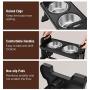 Lewondr Raised Pet Bowls for Dogs and Cats 4 Adjustable Height Stainless Steel Food and Water Bowls Pet Dish with Double Bowls Detachable Elevated Feeder Dishwasher Safe - Black