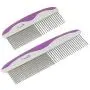 Poodle Pet Dog Combs for Grooming | 2 Pack | Stainless Steel Teeth Easily Remove Dirt | Proper Care Prevents Knots and Mats for Long and Short Haired Pets |Anti-Slip Comfort Grip Handle| Purple Poodle Pet Dog Combs for Grooming | 2 Pack | Stainless Steel Teeth Easily Remove Dirt | Proper Care Prevents Knots and Mats for Long and Short Haired Pets |Anti-Slip Comfort Grip Handle| Purple