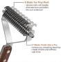 LUOWAN 2 Sided Professional Grooming Rake for Cats & Dogs-Dematting Undercoat Rake Stripper Tool-Deshedding Brush for Dogs & Cats,Shedding Brush Stainless Steel with Wooden Handle