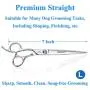 JASON Left Handed 7'' Dog Grooming Scissors, Ergonomic Blending, Chunkers, Curved, Straight Cat Pet Hair Trimming Thinning Shears with Offset Handle and a Jewelled Screw, Professional