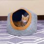Kitty City Large Faux Leather Trimmed Felt Cat Cave, Felt Bed, Felt Lounge