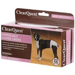 ClearQuest Disposable Dog Diaper Liners, 22-Pack, Absorbent Pads, Extra Protection for Cover-Ups and Male Wraps