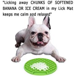 Dog Lick Pad, Durable Silicone Slow Feeder Treat Dispensing Mat, Dog Slow Dispensing Treat Lick Mat Suctions for Pet Bathing, Grooming, and Dog Training