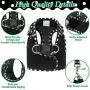 PUPTECK Puppy Harness and Leash Set for Small Dogs Cats - Soft Mesh Adjustable No Pull Dog Vest Harness with Cute Polka Dot and Bowknot