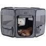 Petsfit Dog Playpen/Pet Playpen,Removable Zipper Top and Bottom, Foldable Exercise Pen, Outdoor Play Yard Use