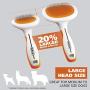 WAHL Premium Large Pet Slicker Brush with Ergronomic Rubber Grips for Comfortable Brushing of Dogs and Cats - Model 858407,Orange/White