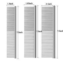 Lamoutor 3 Pack Pet Stainless Steel Combs 3 Size Dog Comb for Dog and Cat Pet