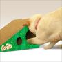 GoPets Premium Cat Scratcher, Wedge Shaped Corrugated Cardboard is Reversible Lasts 2X Longer Includes 1 Pack Catnip, Natural Incline More Ergonomic Than Scratching Post, Cutouts to Hide Toys