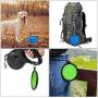 NO/Brand 2 Pack Foldable Dog Travel Bowls, Partable Collapsible Dog Water Food Bowls with Carabiner, Pet Feeding Cup Dish for Traveling, Walking, Parking