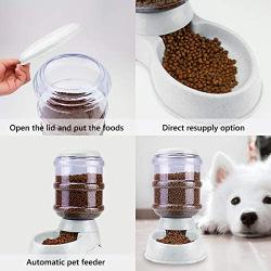 Pet Feeder Food and Water for Dogs and Cats, Automatic Water Food Dispenser, Natural Gravity Feeding Supplies for Small Dog Pets Puppy Kitten Rabbit Bunny