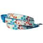 Flower print dog leash : Retro turquoise blue & orange floral print cotton 100% fabric & nylon back and handle ribbon pet leash for puppy, toy dog, teacup dog & small dog Hand crafted & made in the U.S.A. 5/8 inch, 6ft.