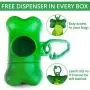 Woofprize 120 dog poop bags + dispenser with leash clip + a doggy chew toy. Strong lemon-scented, Leak-proof, eco friendly , biodegradable pet poo waste bags; 8 rolls/box, 15 poopy bags/roll, each doggie bag is 13 x 9 inch