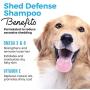 Shed Defender Shed Defense Shampoo for Dogs to Reduce Shedding, w/Omega 3 & 6, Vitamin E, Natural Ingredients & Plant Based, Hypoallergenic