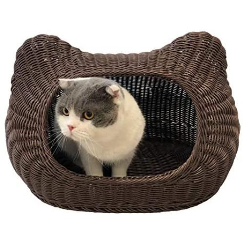 mellowY - Handmade Wicker cat Bed, cat Bed Basket, cat cave