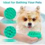 DELOMO Dog Bath Brush - 2 Pack Dog Bath Scrubber with Different Bristles - Gentle Massage & Deep Cleaning - Soft Silicone Dog Shampoo Brush - For Dogs and Cats with Long and Short Hair