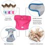 SunGrow Washable Dog Diapers, Fits 9-15 Inches Waist, Blue, Purple and Pink, Reusable, Super-Absorbent Soft Fabric, Elastic Waist, Easy to Use Touch Fastener, Pack of 3