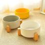 Wyxy Portable Pet Bowls Pet Cat Bowl Small Dog Cutlery Cat Rice Bowl Ceramic Cat Bowl Solid Wood Frame Strong Easy to Clean pet Supplies
