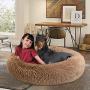 FORCHEER Calming Donut Dog Bed for Large Medium Small Dogs Removable Washable Comfy Cuddler Round Cat Beds in Multiple Sizes (23''/35''/47'')