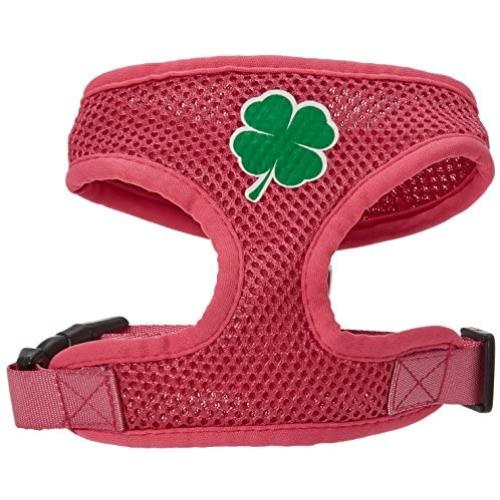 Mirage Pet Products Shamrock Screen Print Soft Mesh Dog Harnesses, Small, Pink