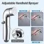 YDmeet Dog Shower Attachment, Pet Shower Sprayer for Dog Washing and Pet Bathing with Brass Shower Arm Diverter, Hand Shower Sprayer, Long Shower Hose and Shower Holder Bracket(Chrome Plated)