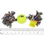 J.Y 12 Pet Cotton Rope with Tennis Balls Tough Dog Toys for Aggressive Chewers,Tug and Fetch for Small and Medium Dogs Pack of 2