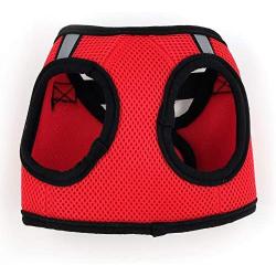 The Worthy Dog Step-in Sidekick Harness with Padded Mesh Velcro Adjustable, Outdoor, Easy Walk Vest Fits Small, Medium and Large Dogs-Red Color