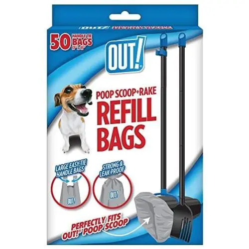 OUT! Dog Poop Bags Refill for Poop Scoop & Rake – 50Ct OUT! Dog Poop Bags Refill for Poop Scoop & Rake – 50Ct