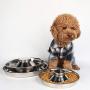YUNDING 2 Puppy Stainless Steel Dog Bowl Easy Clean Water Food Pet Bowl Safe Durable Silver Dog Dish, for Small Medium Large Dogs/1200 Ml(Size:S)