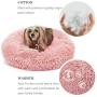 Washable Round Calming Dog Bed Soft Plush Donut Cuddler Pet Beds for Small Medium Large Dogs Cats,Pink,20''