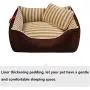 DFVV Pet Bed Pet Bed in Stripe, Dog&Cats Mat Comfortable and Soft, Solid Durable, Improve Love Pet Sleep, Pet Waterloo (Color : Brown, Size : S(45×35×17cm)) DFVV Pet Bed Pet Bed in Stripe, Dog&Cats Mat Comfortable and Soft, Solid Durable, Improve Love Pet Sleep, Pet Waterloo (Color : Brown, Size : S(45×35×17cm))
