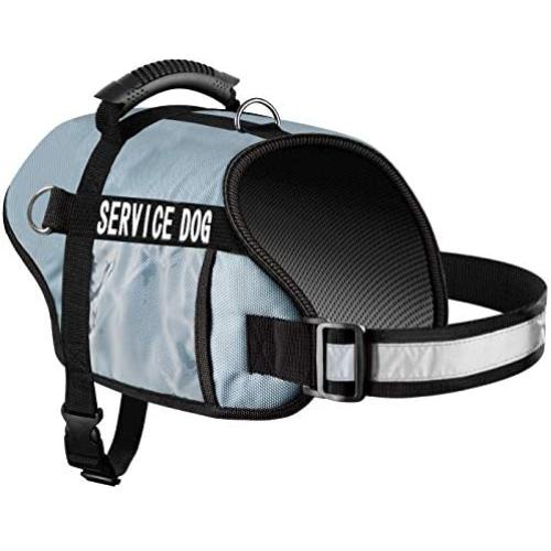 Service Dog Vest Harness for Medium and Large Dogs of All Breed with Grip Handle, Reflective Safety Strap and Side Certification Display Pockets
