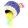 uxcell Plastic Ball Shape Pet Cat Straw Rope Coated Toy, Beige
