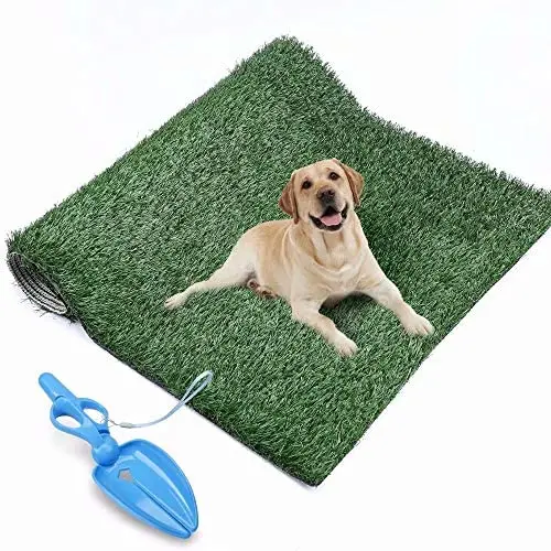 KZNANZN Dog Grass Pad Large Artificial Grass (39.4x31.5), Dog Grass Pee Mats for Indoor Outdoor Use,Puppy Training Washable Replacement Turf - with a Dog Poop Shovel