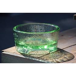 PawNosh Cubby Deluxe (Larger) Bowl in Celery - 100% Recycled Glass Pet Food and Water Bowl