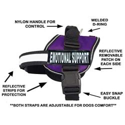 Doggie Stylz Emotional Support Dog Vest no Pull with 2 Free Hook and Loop Removable Emotional Support Dog Patch, Reflective Lightweight Cool Soft Adjustable K9 Emotional Support Animal Harness