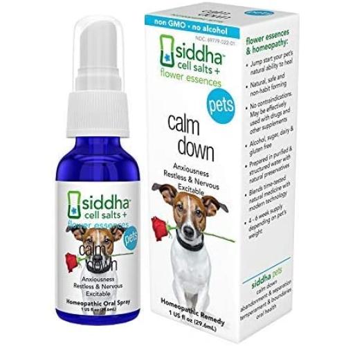 Siddha Remedies Calm Down for Pets | Natural Homeopathic Remedy Calms Dogs, Cats, Furry Pets | Naturally Calms Excitable, Restless Pets in Stormy Weather | Supports Stronger Health