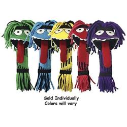 MPP Silly Rope Monster Dog Toys Funny Squeaker Fetch Tugs Assorted Colors 13'' Long