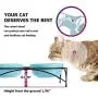 Y YHY Cat Food Bowls, Raised Cat Bowls for Food and Water, Ceramic Cat Bowls Elevated, Cat Dishes for Cat or Small Dogs,12 Ounces, Cute Cat Design, Dishwasher Safe