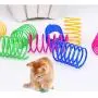 ISMARTEN Pet Wide Colorful Springs Cat Toys Plastic Coil Spiral Springs for Cat Kitten Pets 60 Pack (Random Color)